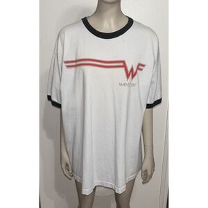 90s Vintage 1995 Weezer Shirt Rock Band White Ringer Men's Tee Grunge Sz XL